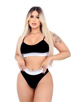 Conjunto Calcinha + Top 3 Cores Variadas Kit C/ 3 Conjunto Calcinha + Top 3 Cores Variadas Kit C/ 3