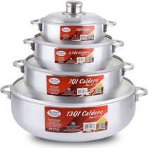 Conjunto Caldero Alpine Cuisine de 8 peças de alumínio com tampa antiaderente Conjunto Caldero Alpine Cuisine de 8 peças de alumínio com tampa antiaderente