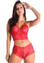 Conjunto Caleçon Todo Em Renda Sem Forro Calcinha Cropped Estilo Sempre Conjunto Caleçon Todo Em Renda Sem Forro Calcinha Cropped Estilo Sempre