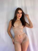 Conjunto Calesson Renda Forrado Lingerie Calcinha de Renda
