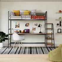 Conjunto Cama Alta Infantil / Juvenil com Mesa de Estudos Teko Casatema Azul/ Álamo Conjunto Cama Alta Infantil / Juvenil com Mesa de Estudos Teko Casatema Azul/ Álamo