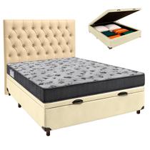 Conjunto Cama Box Bau Bege Casal + Colchão D33 Iso100 Ortobom + Cabeceira Conjunto Cama Box Bau Bege Casal + Colchão D33 Iso100 Ortobom + Cabeceira
