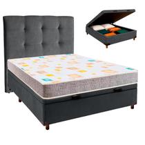 Conjunto Cama Box Bau Blindado Casal + Colchão D20 D20 Inducol + Cabeceira Conjunto Cama Box Bau Blindado Casal + Colchão D20 D20 Inducol + Cabeceira