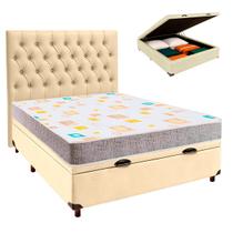 Conjunto Cama Box Bau Blindado Casal + Colchão D20 D20 Inducol + Cabeceira