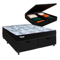 Conjunto Cama Box Bau Blindado Casal + Colchão Molas Ensacadas Life Gold Paropas