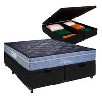 Conjunto Cama Box Bau Blindado Casal + Colchão Molas Ensacadas Petrus Paropas
