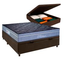 Conjunto Cama Box Bau Blindado Casal + Colchão Molas Ensacadas Petrus Paropas