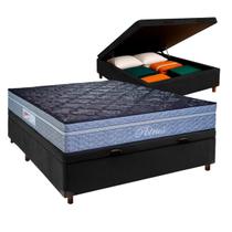 Conjunto Cama Box Bau Blindado Casal + Colchão Molas Ensacadas Petrus Paropas