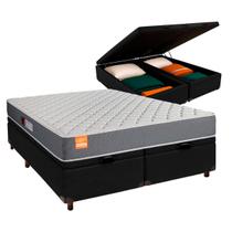 Conjunto Cama Box Bau Blindado King + Colchão D23 Pro Inducol