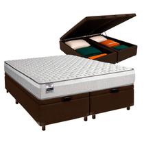 Conjunto Cama Box Bau Blindado King + Colchão Molas Ensacadas Hanover Inducol
