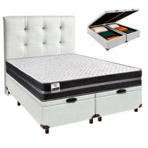 Conjunto Cama Box Bau Blindado Queen + Colchão Molas Ultralastic Bogota Inducol + Cabeceira