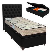 Conjunto Cama Box Bau Blindado Solteiro + Colchão D33 Maxsono Paropas + Cabeceira