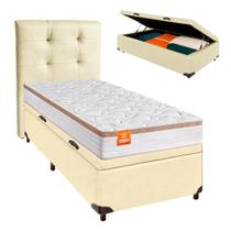 Conjunto Cama Box Bau Blindado Solteiro + Colchão Molas Ensacadas Isis Inducol + Cabeceira Conjunto Cama Box Bau Blindado Solteiro + Colchão Molas Ensacadas Isis Inducol + Cabeceira