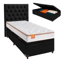 Conjunto Cama Box Bau Blindado Solteiro + Colchão Molas Ensacadas Isis Inducol + Cabeceira Conjunto Cama Box Bau Blindado Solteiro + Colchão Molas Ensacadas Isis Inducol + Cabeceira