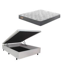 Conjunto Cama Box Baú Casal 138x188cm em material sintético com Colchão Adapto Molas Ensacadas B&G Conjunto Cama Box Baú Casal 138x188cm em material sintético com Colchão Adapto Molas Ensacadas B&G