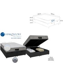 Conjunto Cama Box Baú Casal Bipartida Suede Colchão Molas Ensacadas Riviera 138x188 Otimize Espaço com Máxima Qualidade Conjunto Cama Box Baú Casal Bipartida Suede Colchão Molas Ensacadas Riviera 138x188 Otimize Espaço com Máxima Qualidade