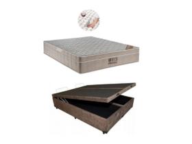 Conjunto Cama Box Baú Casal Bipartido Jadmax + Colchão Molas Ortobom Airtech 1.38x188 ( várias cores cama Baú)