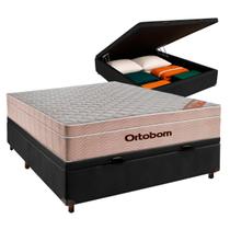 Conjunto Cama Box Bau Casal + Colchão Airtech Ortobom