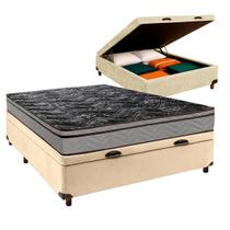 Conjunto Cama Box Bau Casal + Colchão Conforto Paropas
