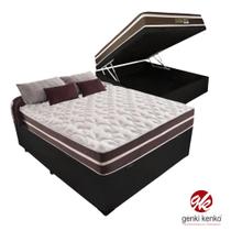 Conjunto Cama Box Baú Casal + Colchão Molas Ensacadas Casal Linha Gold Suede Conjunto Cama Box Baú Casal + Colchão Molas Ensacadas Casal Linha Gold Suede