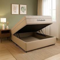 Conjunto Cama Box Baú Casal e Colchão Ortobom Airtech Molas Ensacadas Bege Conjunto Cama Box Baú Casal e Colchão Ortobom Airtech Molas Ensacadas Bege