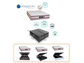 Conjunto Cama Box Baú Casal King + Colchão Sankonfort Le Griff Molas Ensacadas Firme 193x203x75 (Linha Alta) Conjunto Cama Box Baú Casal King + Colchão Sankonfort Le Griff Molas Ensacadas Firme 193x203x75 (Linha Alta)