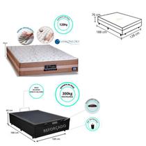 Conjunto Cama Box Baú Casal Padrão Viúva + Colchão de Molas Ensacadas Sankonfort Le Confort 128x188x76