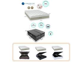Conjunto Cama Box Baú Casal Queen + Colchão Firme de Molas Ensacadas Sankonfort Strong 158x198x74 - Linha Luxo Conjunto Cama Box Baú Casal Queen + Colchão Firme de Molas Ensacadas Sankonfort Strong 158x198x74 - Linha Luxo