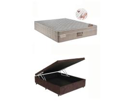 Conjunto Cama Box Baú Casal Reforçado Jadmax + Colchão Ortobom Molas Ensacadas Airtech 1.38x188 (Varias cores Cama Baú)