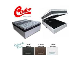 Conjunto Cama Box Baú Casal Viúva Jadmax + Colchão Castor Molas Class 128x188x67 (Largura menor ideal para espaços pequenos) Conjunto Cama Box Baú Casal Viúva Jadmax + Colchão Castor Molas Class 128x188x67 (Largura menor ideal para espaços pequenos)