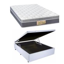 Conjunto Cama Box Baú + Colchão Sankonfort Sleep Fresh Molas Ensacadas Confortável 138x188x72 (Linha Alta )