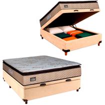 Conjunto Cama Box Bau Com Colchão Casal D33 Luxe Hellen