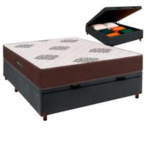 Conjunto Cama Box Bau Com Colchão Casal Inova D45 Inovaflex - Cinza Conjunto Cama Box Bau Com Colchão Casal Inova D45 Inovaflex - Cinza