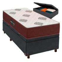 Conjunto Cama Box Bau Com Colchão Solteiro Inova D45 Inovaflex - Cinza Conjunto Cama Box Bau Com Colchão Solteiro Inova D45 Inovaflex - Cinza