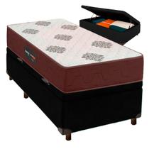 Conjunto Cama Box Bau Com Colchão Solteiro Inova D45 Inovaflex - Preto Conjunto Cama Box Bau Com Colchão Solteiro Inova D45 Inovaflex - Preto