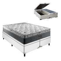 Conjunto Cama Box Baú King Branco Palermo Mola Ensacada