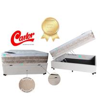 Conjunto Cama Box Baú Linhão Comfort Jadmax + Colchão Castor Premium Tecnopedic 128x188x74 - Alto Padrão de Qualidade Conjunto Cama Box Baú Linhão Comfort Jadmax + Colchão Castor Premium Tecnopedic 128x188x74 - Alto Padrão de Qualidade