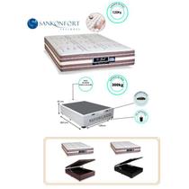 Conjunto Cama Box Baú Medida Especial Viúva + Colchão Sankonfort Le Griff Molas Ensacadas Firme 120x203x76 - Ideal Para espaços pequenos