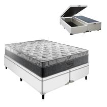 Conjunto Cama Box Baú Queen Branco Palermo Mola Ensacada