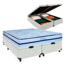 Conjunto Cama Box Bau Queen + Colchão Blue Paropas