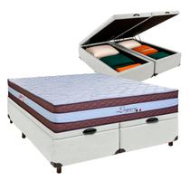 Conjunto Cama Box Bau Queen + Colchão Legaccy Paropas