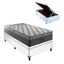 Conjunto Cama Box Baú Solteiro Branco Palermo Mola Ensacada