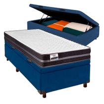Conjunto Cama Box Bau Solteiro + Colchão Bogota Inducol