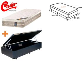 Conjunto Cama Box Baú Solteiro + Colchão Castor Premium Tecnopedic 88x188x72 (Linha Alta)