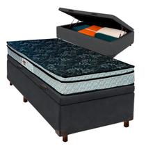 Conjunto Cama Box Bau Solteiro + Colchão Conforto Paropas