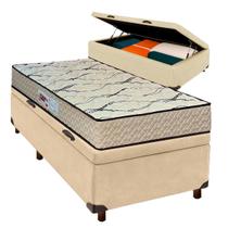 Conjunto Cama Box Bau Solteiro + Colchão Maxsono Paropas