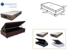 Conjunto Cama Box Baú Solteiro + Colchão Molas Ensacadas Sankonfort Tranquillité 88x188x74 ( Linha Alta) Conjunto Cama Box Baú Solteiro + Colchão Molas Ensacadas Sankonfort Tranquillité 88x188x74 ( Linha Alta)
