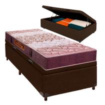 Conjunto Cama Box Bau Solteiro+Colchão Ortophedic Sankonfort