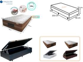 Conjunto Cama Box Baú Solteiro King Americano + Colchão Le Confort 96x203x76 - Molas Ensacadas c/ Visco- Linha Alta -Qualidade Conforto Conjunto Cama Box Baú Solteiro King Americano + Colchão Le Confort 96x203x76 - Molas Ensacadas c/ Visco- Linha Alta -Qualidade Conforto