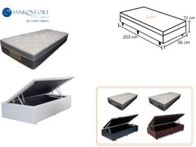 Conjunto Cama Box Baú Solteiro King Americano + Colchão Sankonfort Sleep Fresh 96x203x72 (Molas Ensacadas - Super Confortável - Linha Alta) Conjunto Cama Box Baú Solteiro King Americano + Colchão Sankonfort Sleep Fresh 96x203x72 (Molas Ensacadas - Super Confortável - Linha Alta)